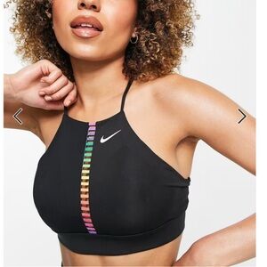Nike Black Sports Bra with Rainbow Accent
